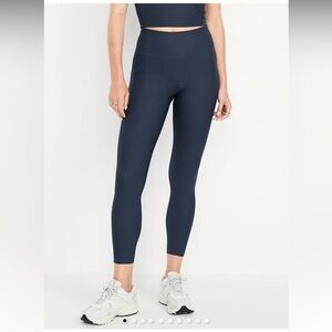 Old Navy Padded Sports Bra Top and Pocket Legging set in Ribbed Navy Dusk L